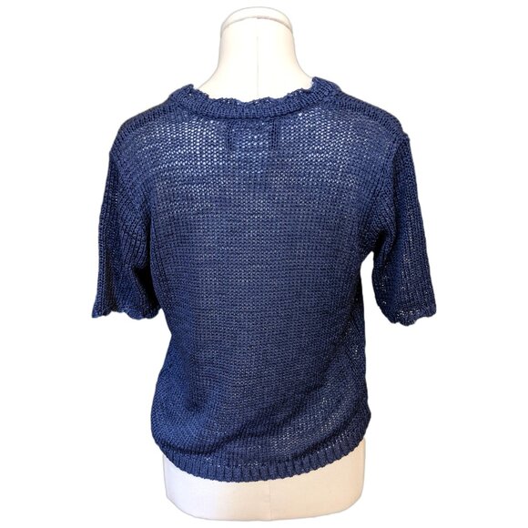 Vintage NWOT Sag Harbor Knit Cardigan Purple Single Button Classic Layering Sz S - Picture 6 of 8